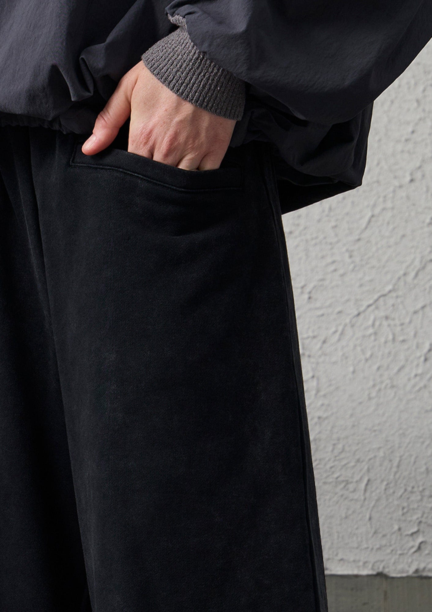 Waxed-Wash Oversized Curved Pants