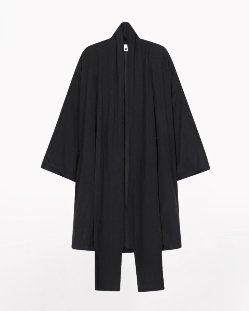 Japanese-Style Mid-Length Unisex Linen Cardigan