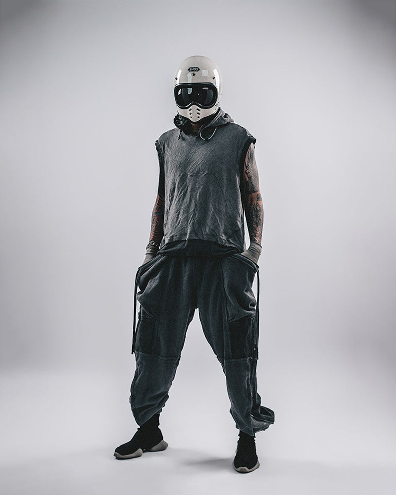Waffle-Knit Spliced Wasteland Jogger Pants