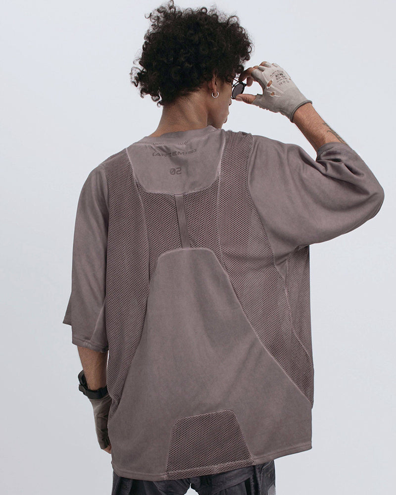 Techwear Mesh Panel Short-Sleeve T-Shirt
