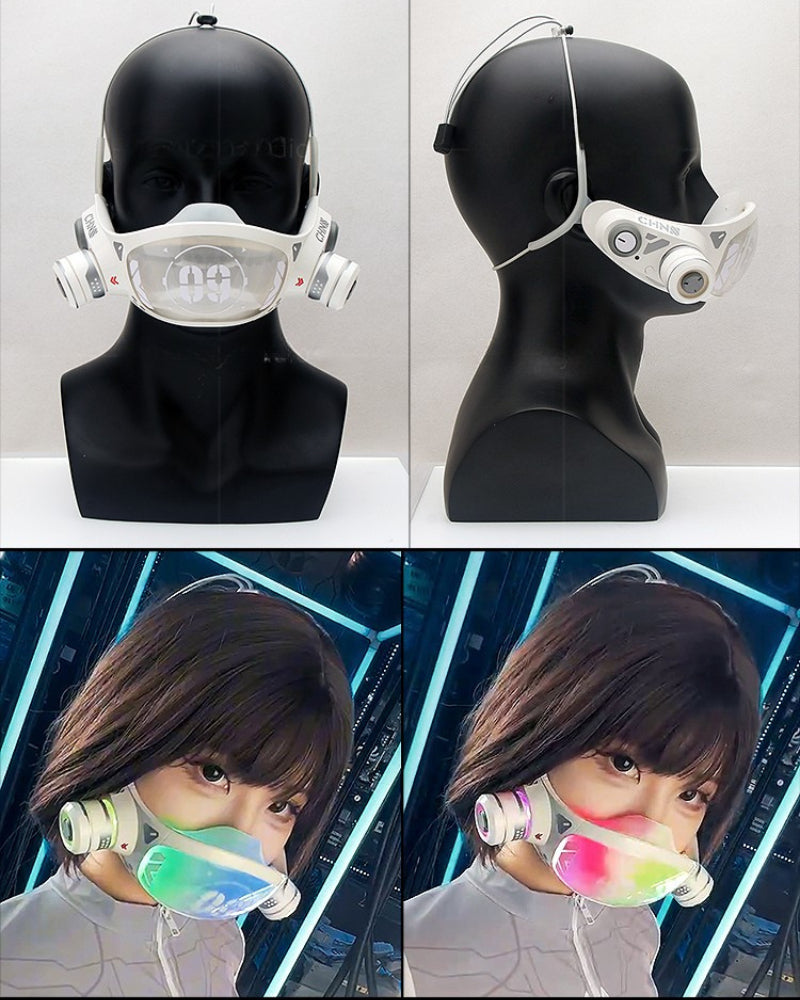 Cyberpunk LED Light-Up Mecha Mask