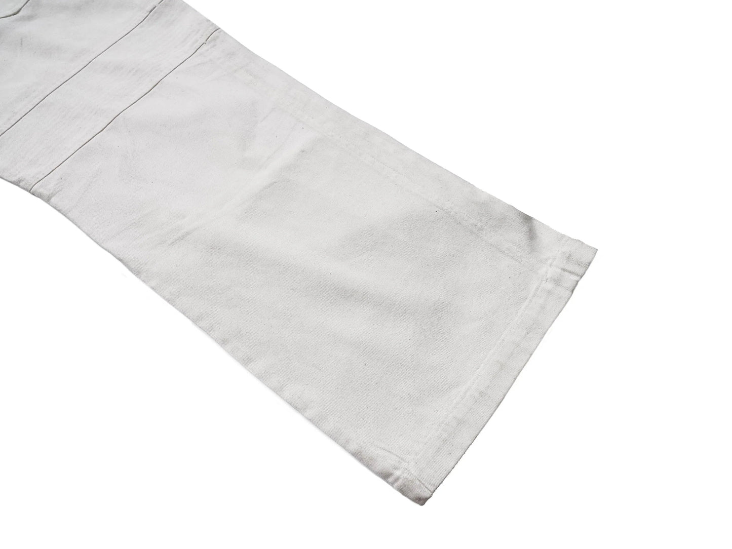 Infernal Gaze Crinkled Waxed Wide-Leg Pants White