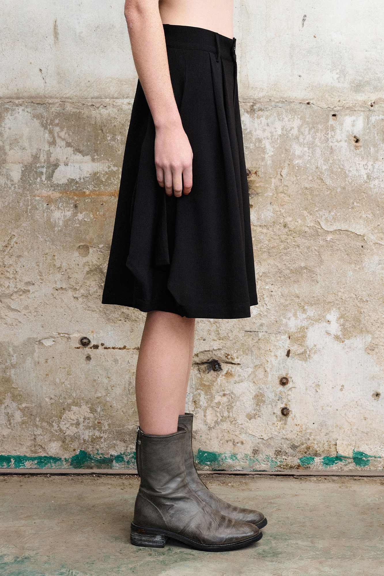Draped Balloon Pleat Shorts