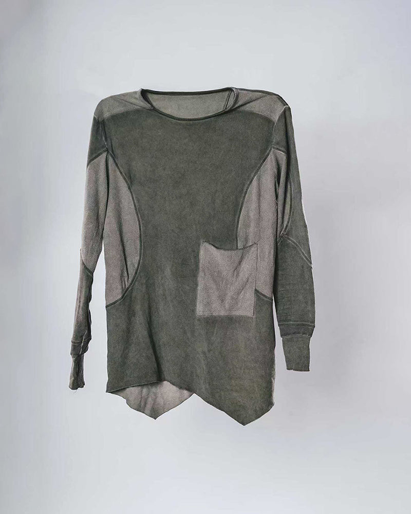 Post-Apocalyptic Oil-Washed Deconstructed Long-Sleeve Tee