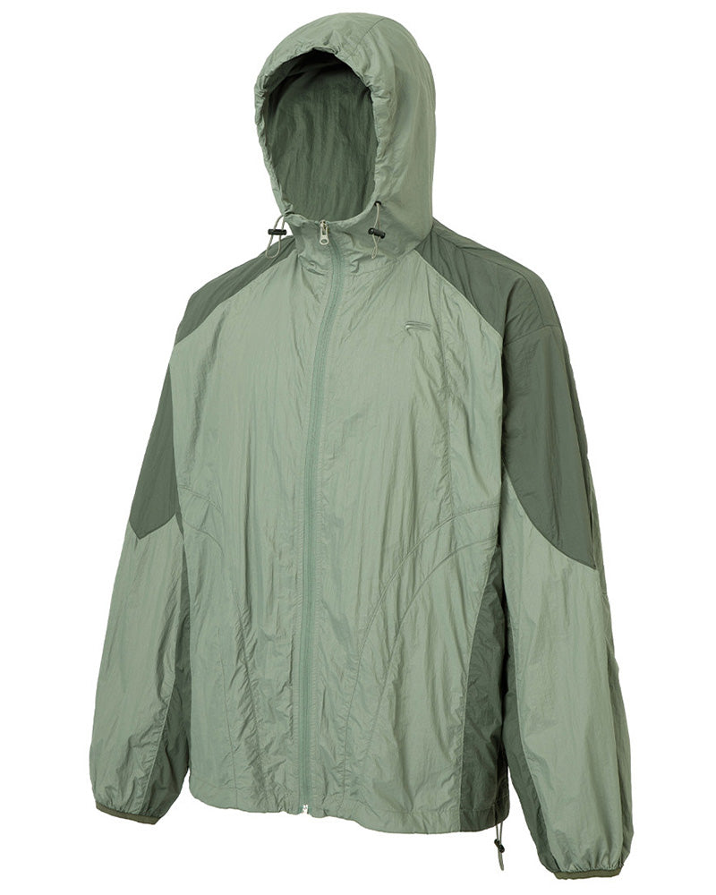Spliced Drawstring UV Protection Light Jacket