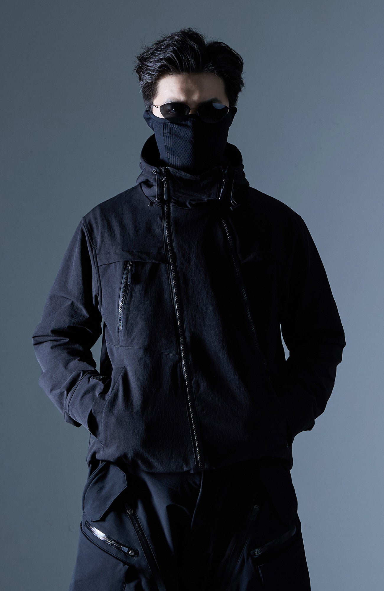 Dual-Placket Softshell Hooded Jacket