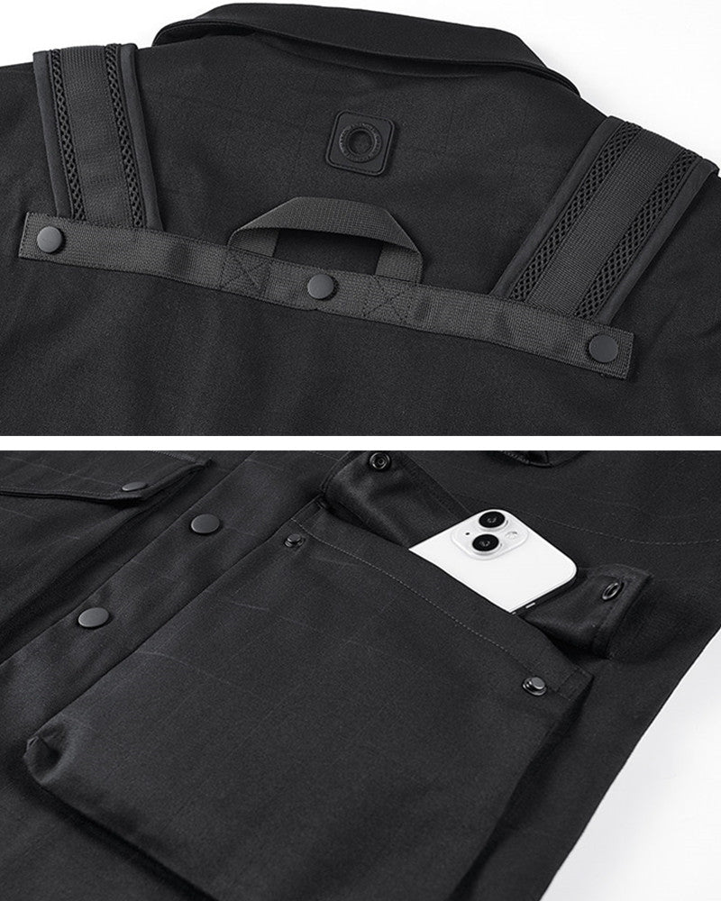 Functional Multi-Pocket Utility Blazer Jacket