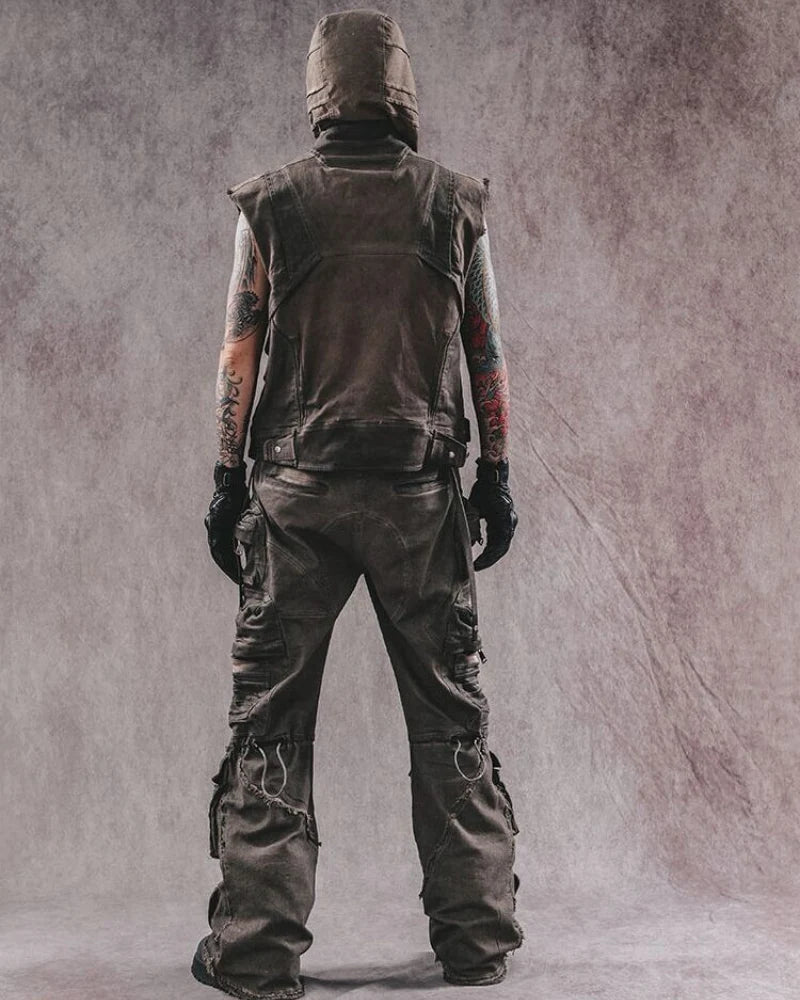 Post-Apocalyptic Wear Geometric Cut Vest