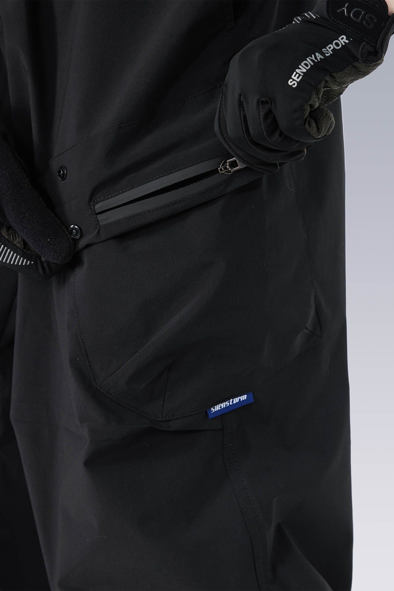 Multi-Pocket Drawstring Crinkled Pants