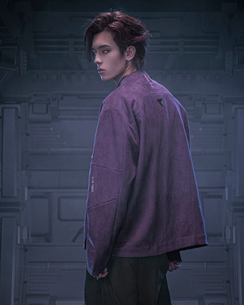Cyberpunk Outfits Unisex Suede Minimalist Future Jacket