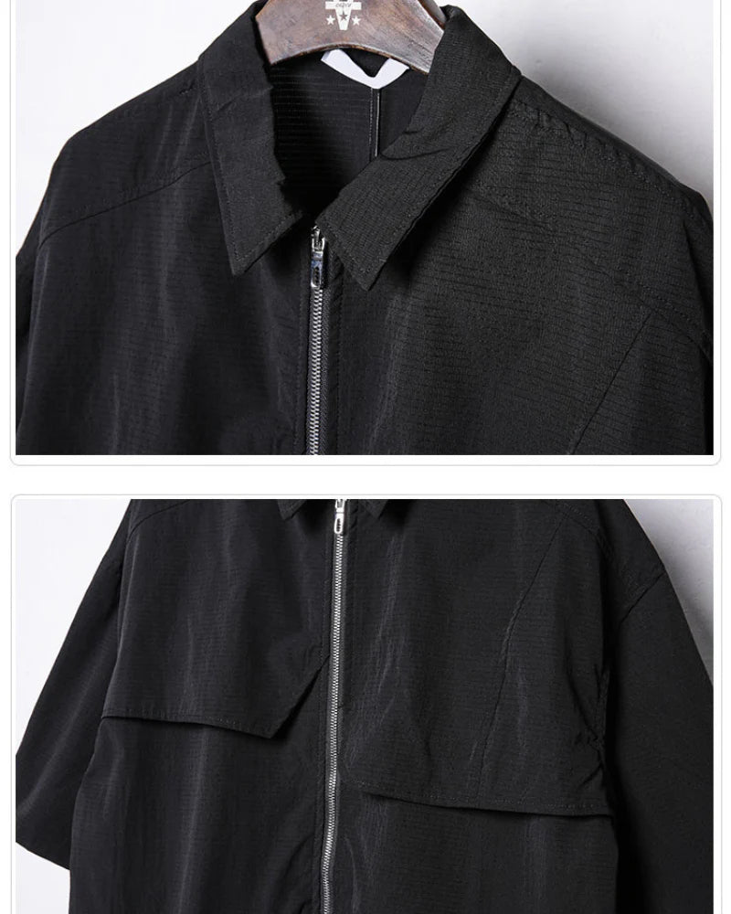 Functional Zip-Up Short Sleeve Shirt