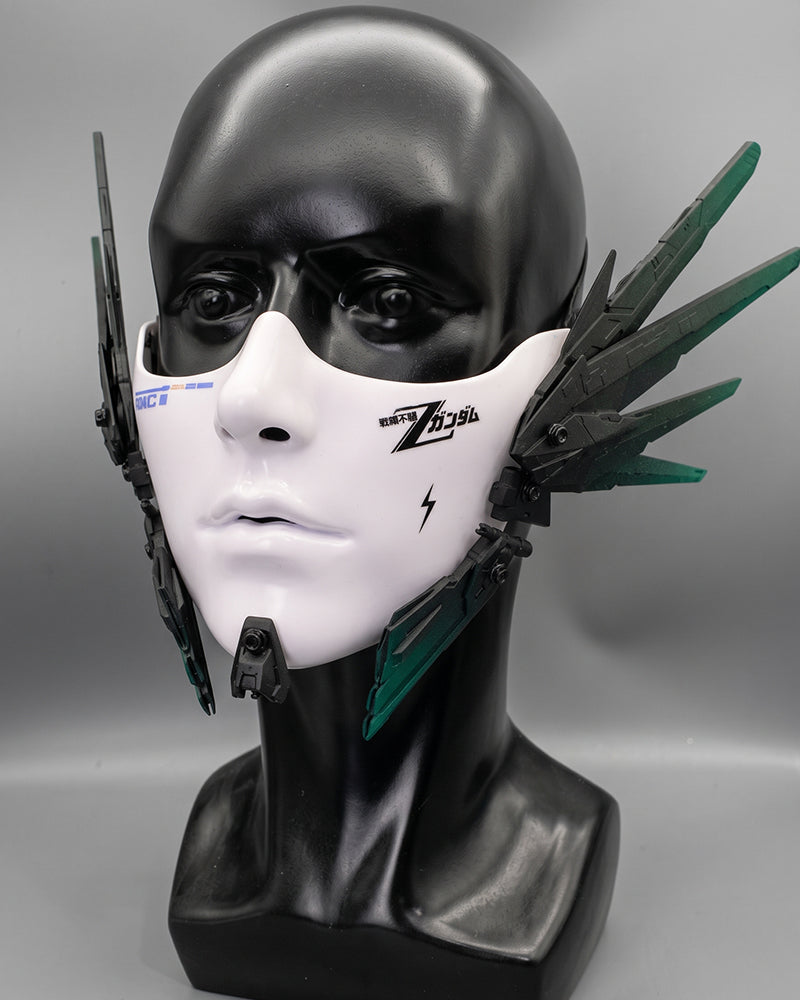 Cyberpunk Mecha Tech Half-Face Mask