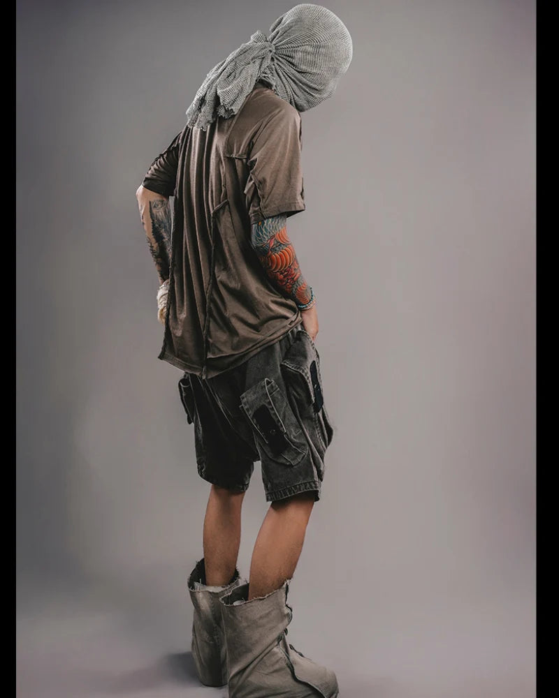 Wasteland Wear Splicing Distressed T-Shirt