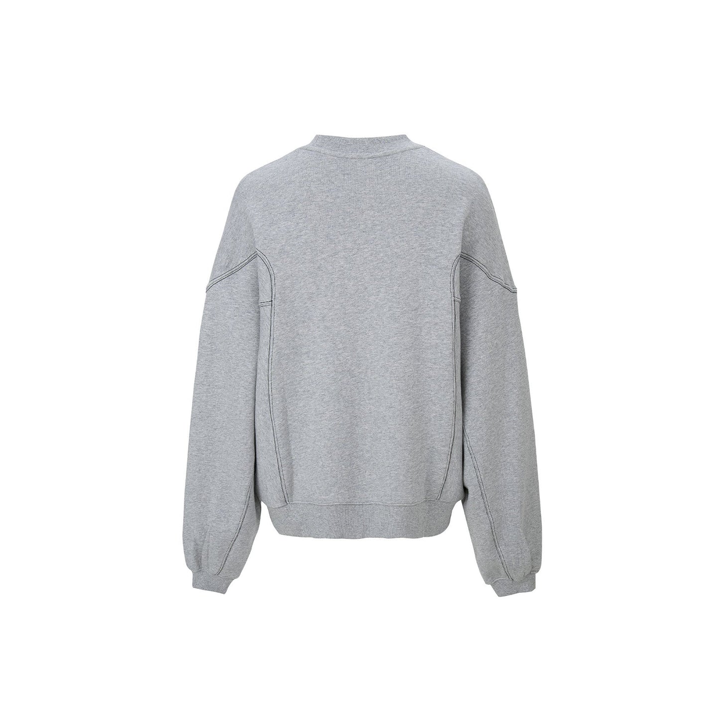 Pleated Panel Logo Embroidery Sweatshirt