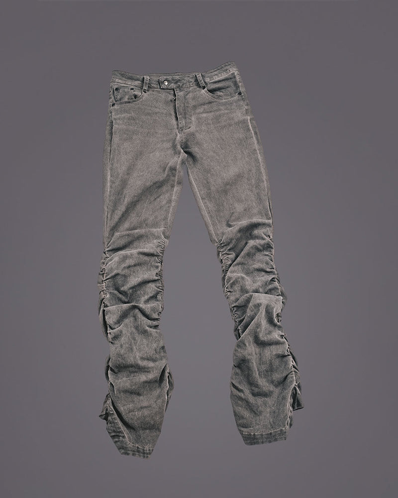 Post-Apocalyptic Slim Fit Flare Horseshoe Denim Pants