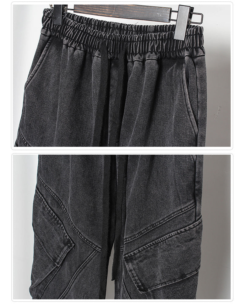 Streetwear Loose Black Denim Jeans