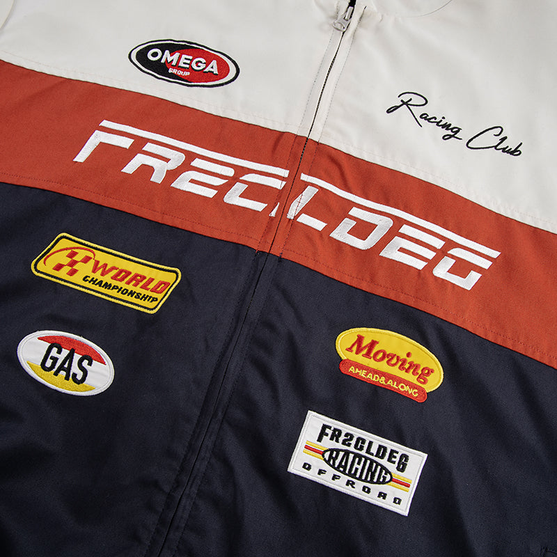 Retro Contrast Racing Patch Jacket