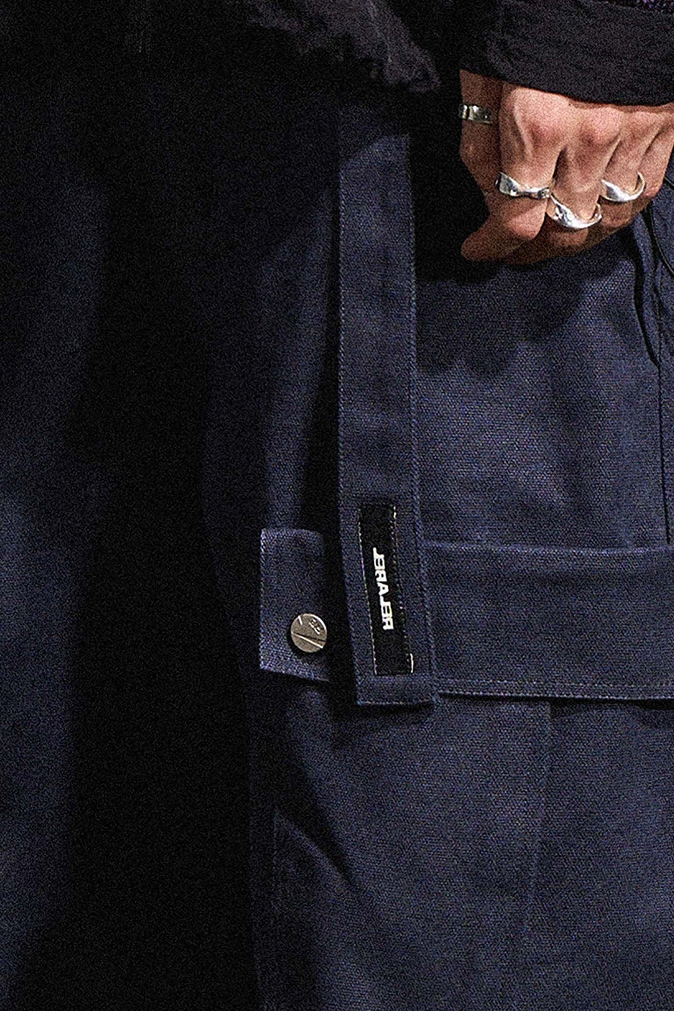 Multi-Pocket Oversized Workwear Cargo Pants Dark Gray
