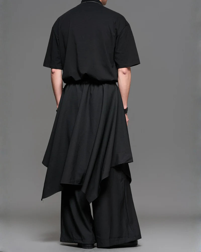 Minimalist Japanese Mock Neck Basic T-Shirt