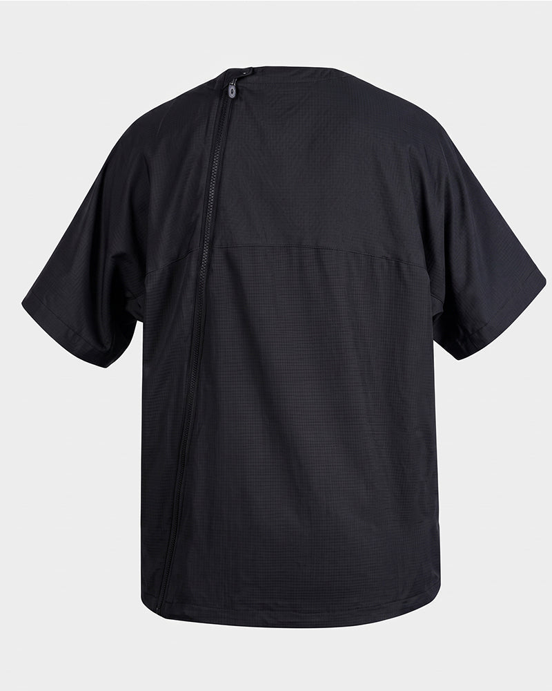 Quick-Release Zipper Collarless Techwear T-Shirt