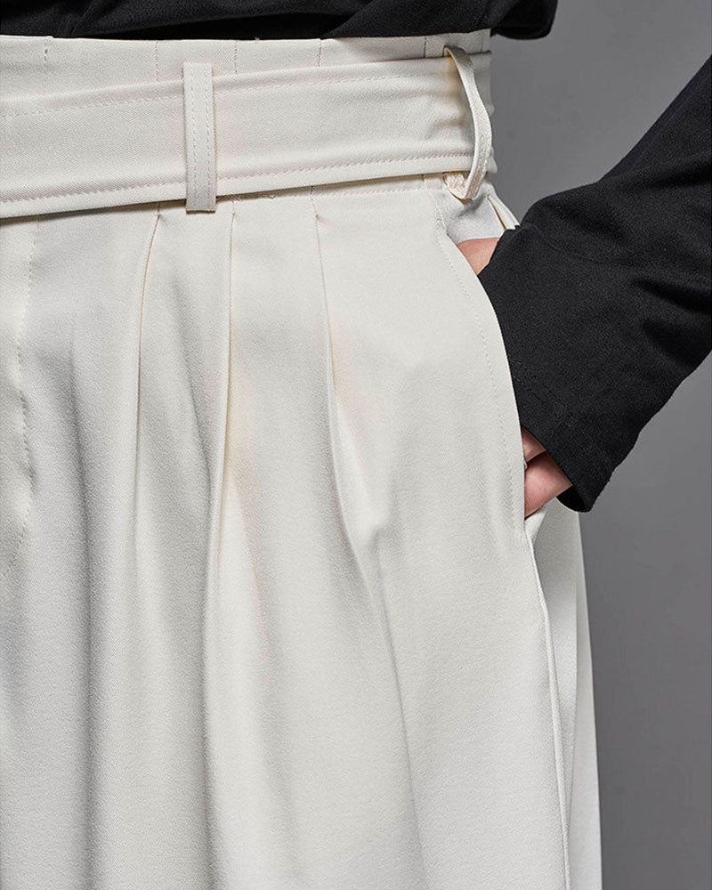 Modern Japanese Wide Leg Straight Cut Hakama Pants