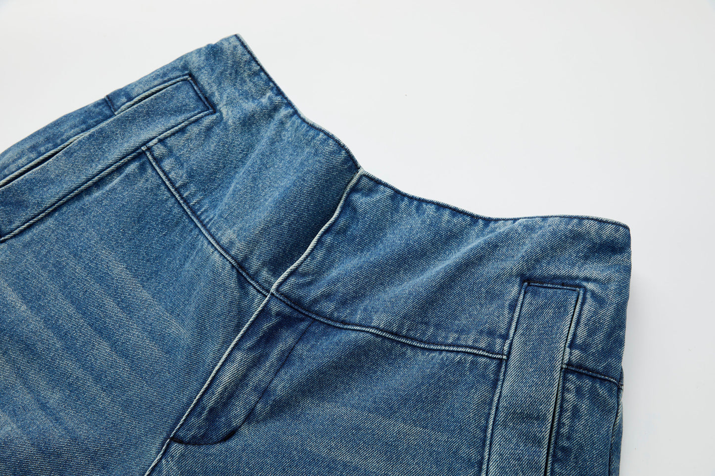 Faded Wash Padded-Knee Jeans