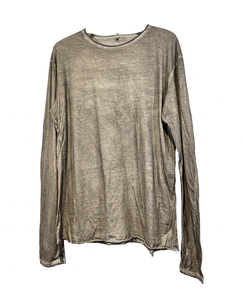 Post‑Apocalyptic Tie‑Dyed Asymmetric Long‑Sleeve T-Shirt