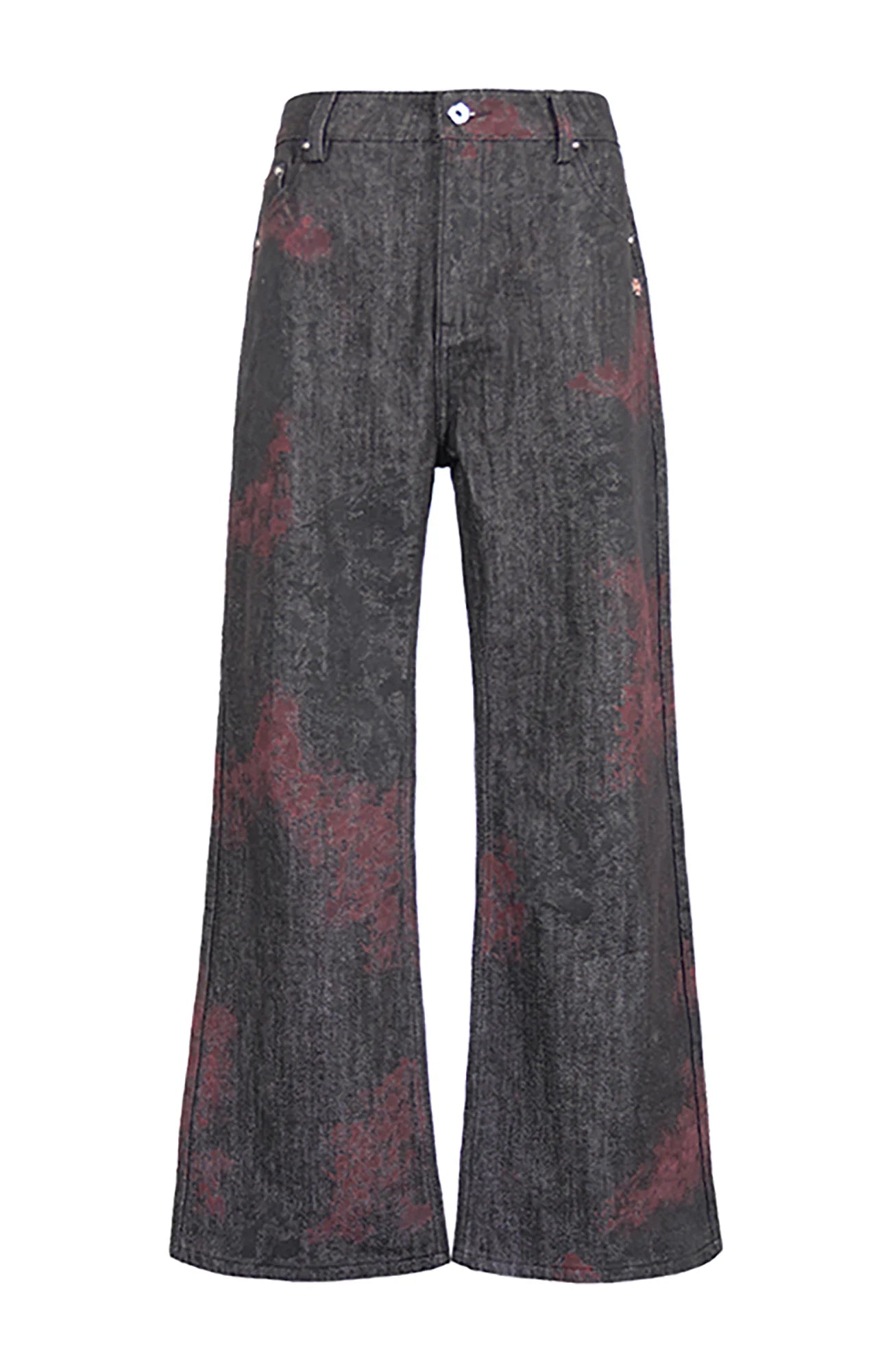Bloodstained Raw Flared Denim Pants