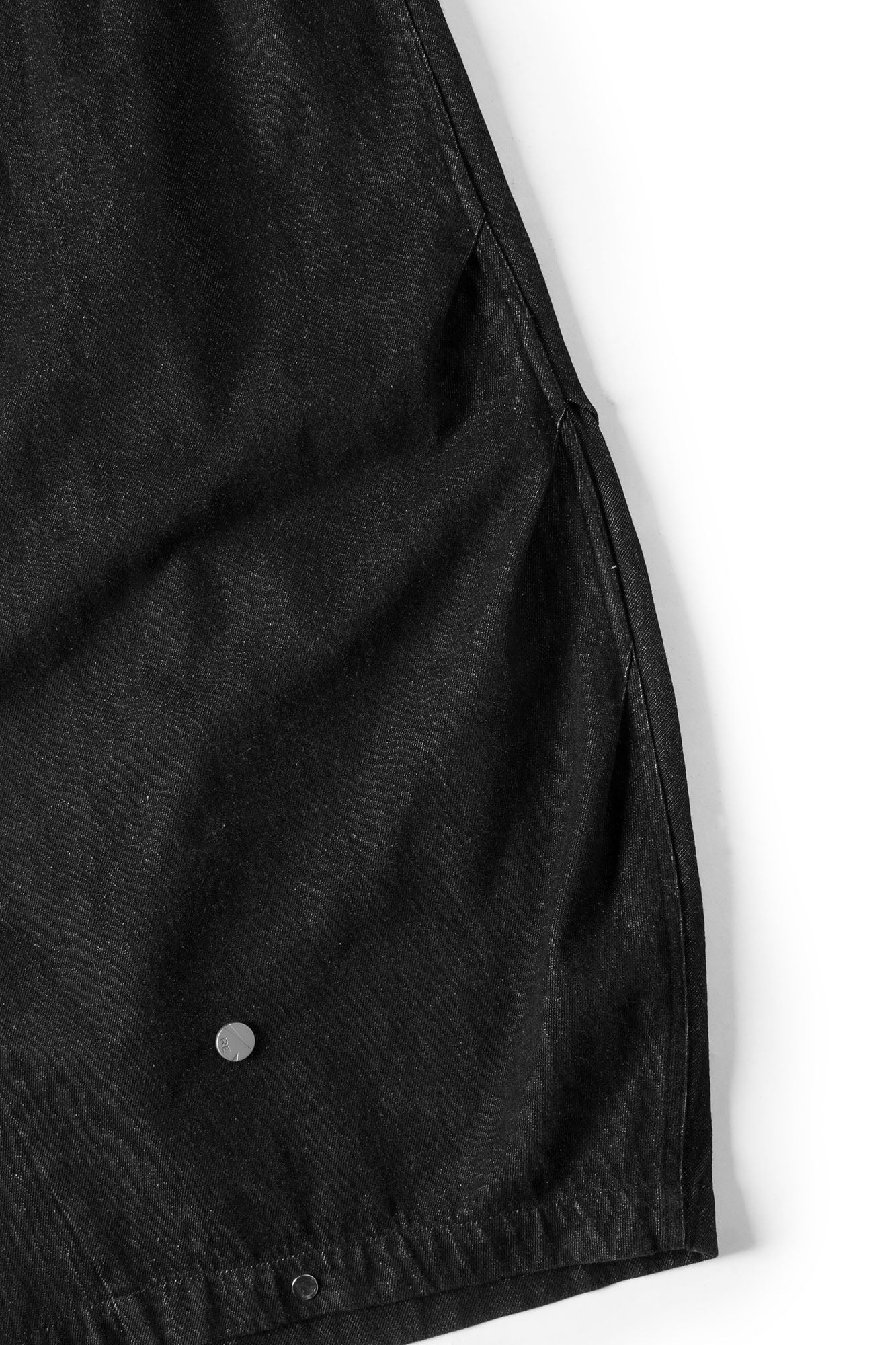 Drawstring Pleated Oversized Raw Jeans