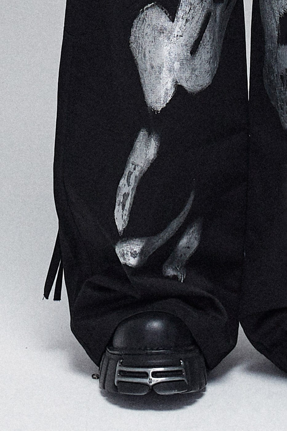 Multi-Layered Striped Graffiti Cargo Pants