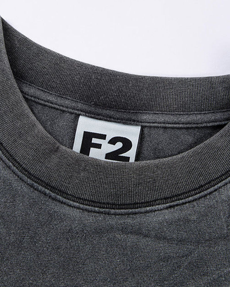 Washed Vintage Contrast Slogan Print T-Shirt