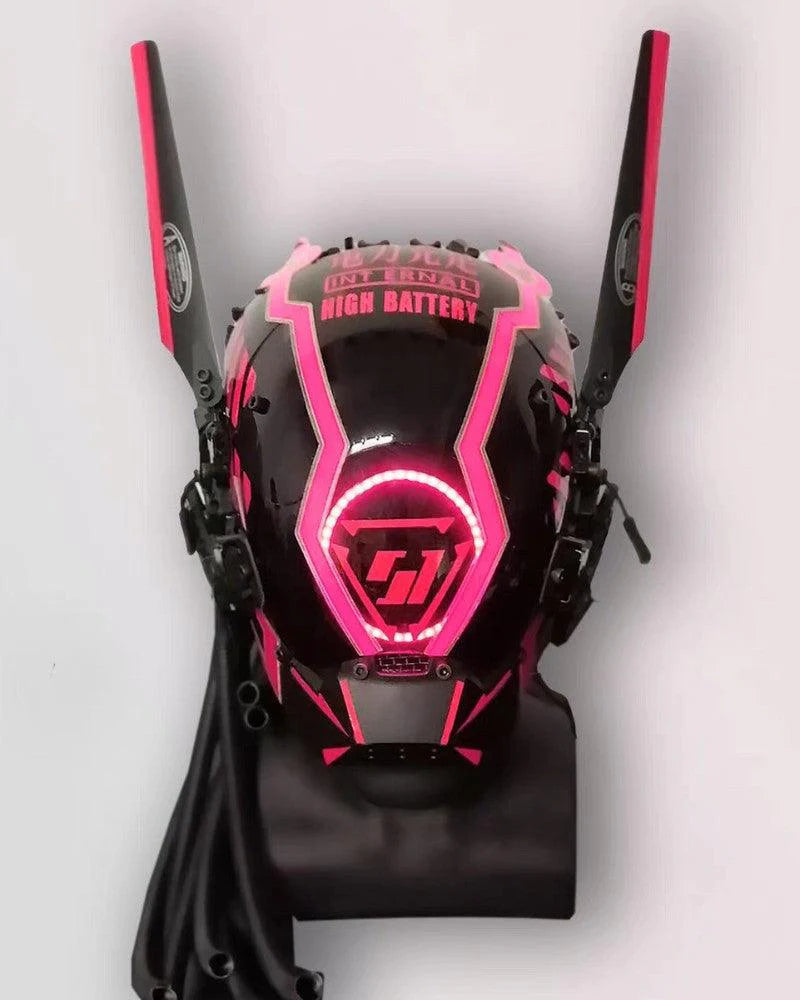 Samurai Dreadlocks LED Cyberpunk Helmet Mask