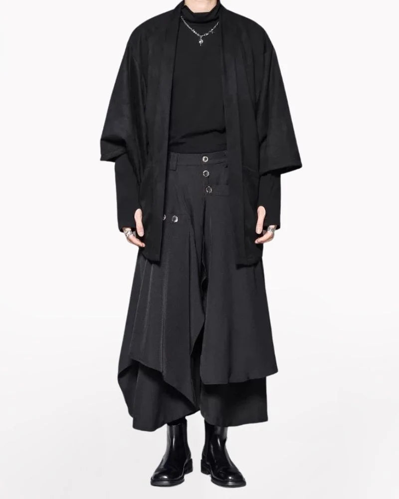 Modern Japanese Suede Kimino Jacket