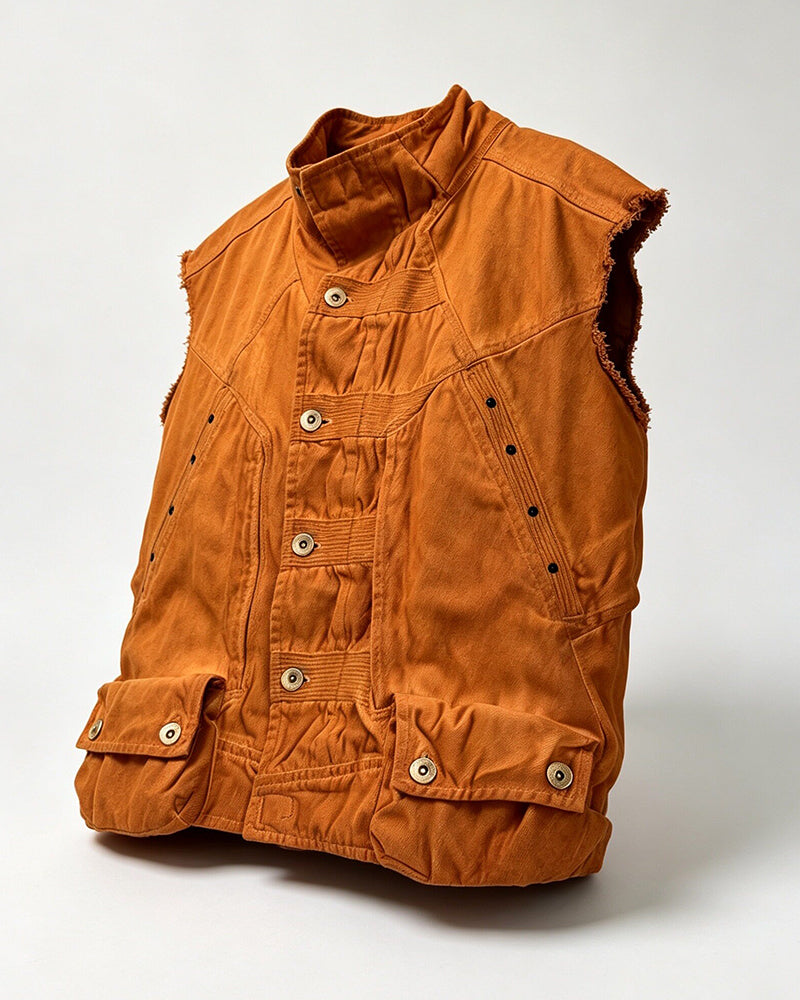 Post‑Apocalyptic Dirty Wash Utility Vest