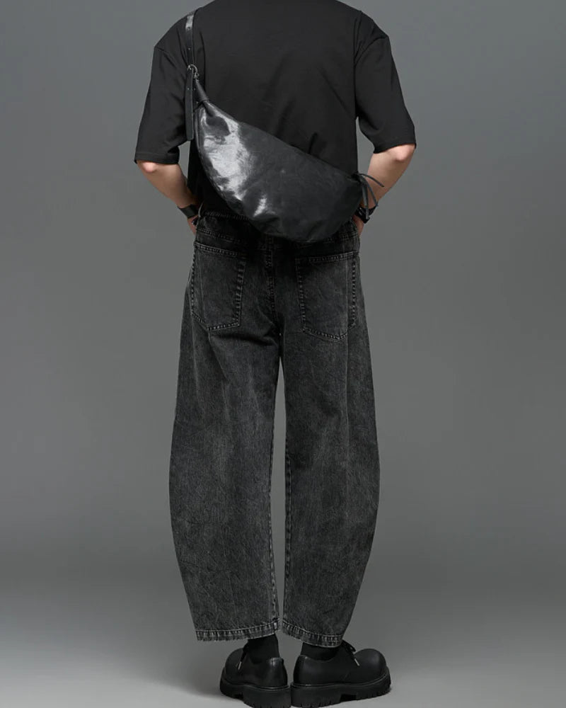 Japanese Vintage Curved Knife Cropped Straight Pants