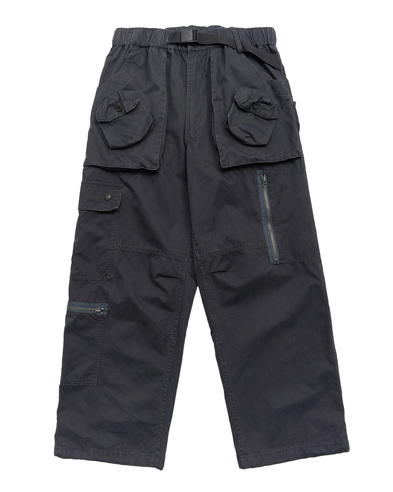 Distressed Zippered Patchwork Cargo Pants