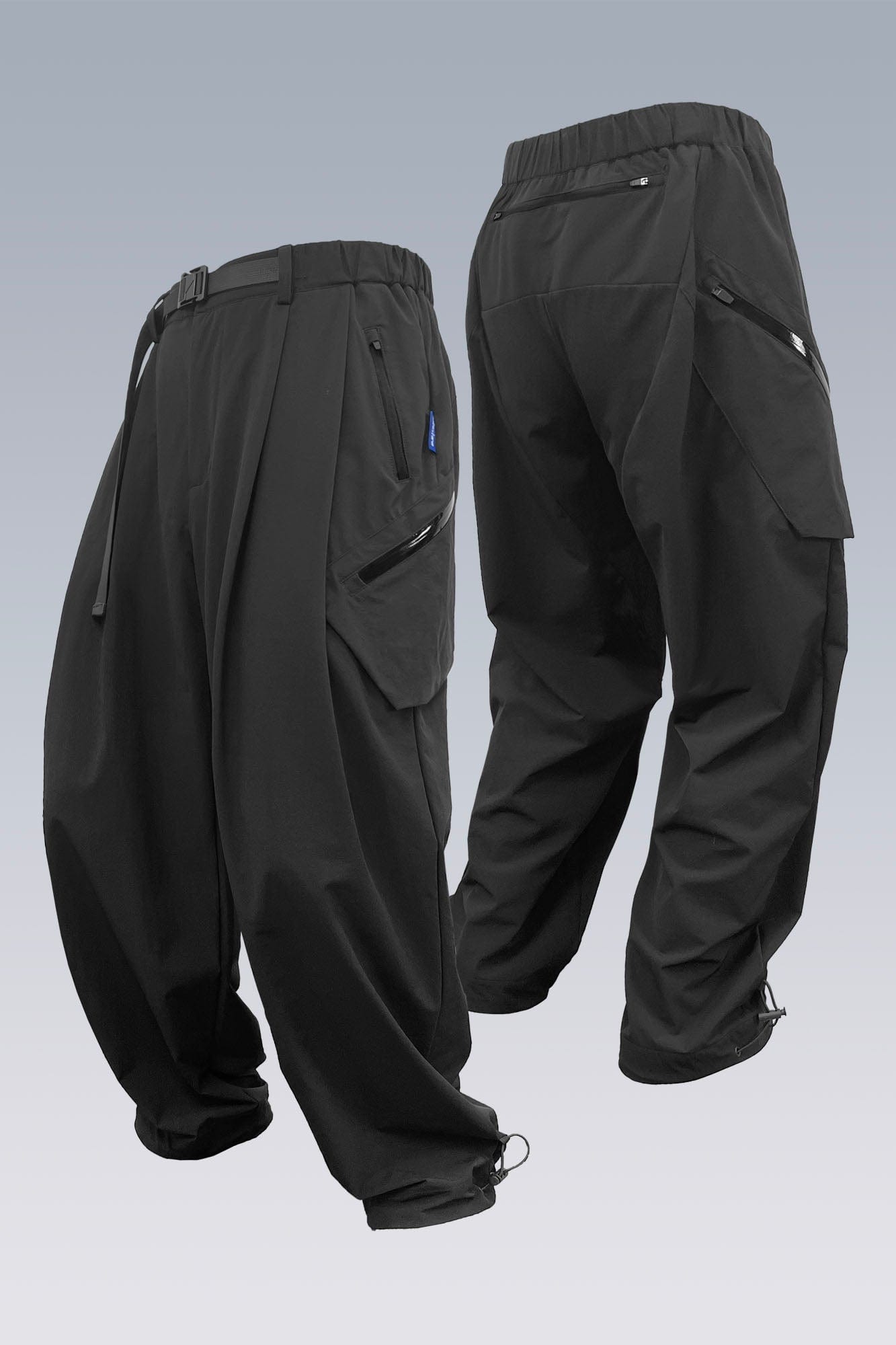 Drawstring-Hem Webbing Belt Utility Pants