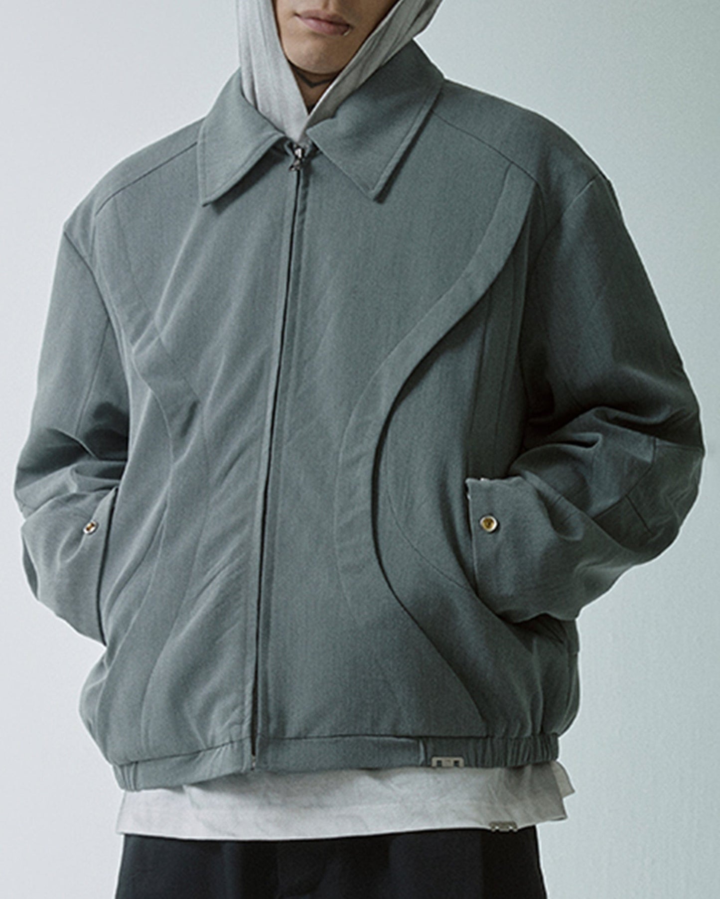 Deconstructed Layered Zip-Up Jacket