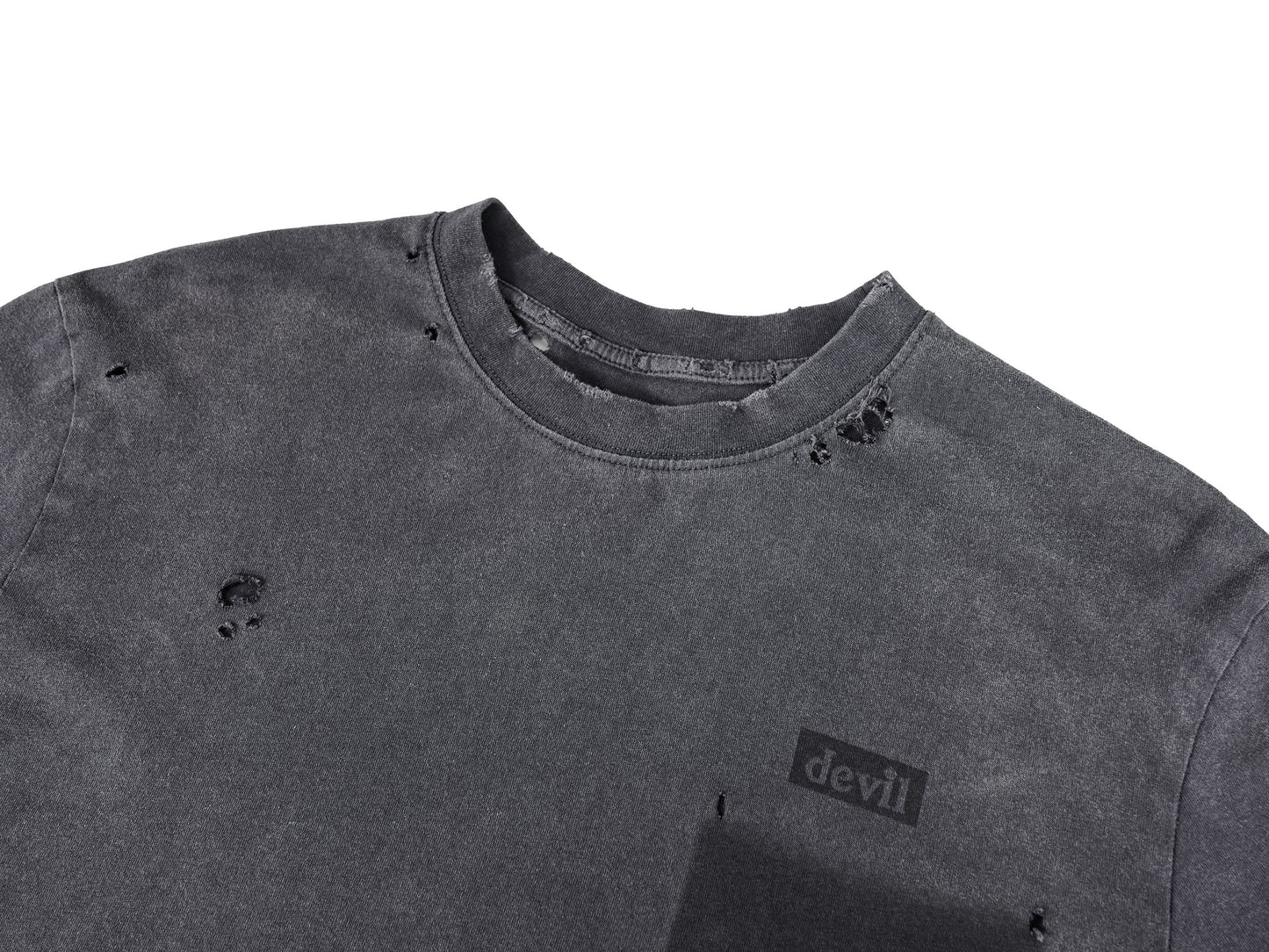 Devil Distressed Long-Sleeve Tee