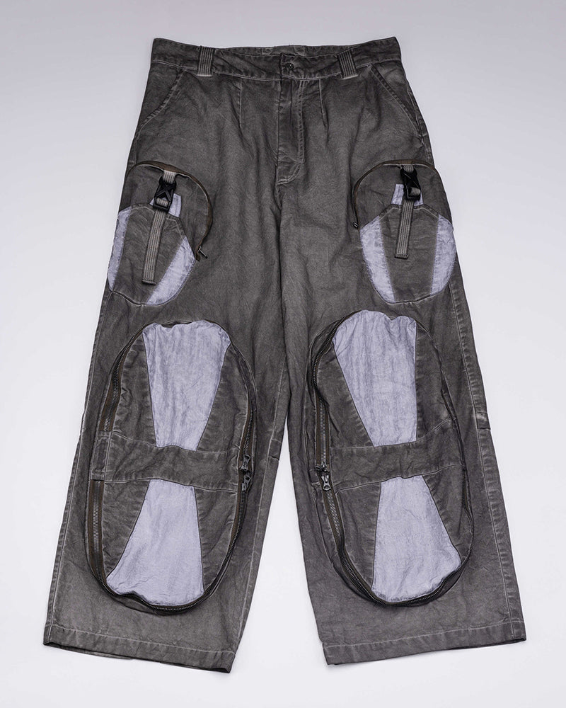 Post-Apocalyptic Multi-Pocket Patchwork Cargo Pants