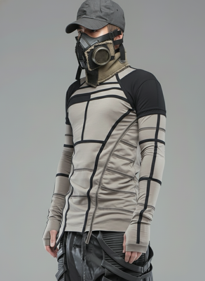 Wasteland Geometric Color Block Slim T‑Shirt