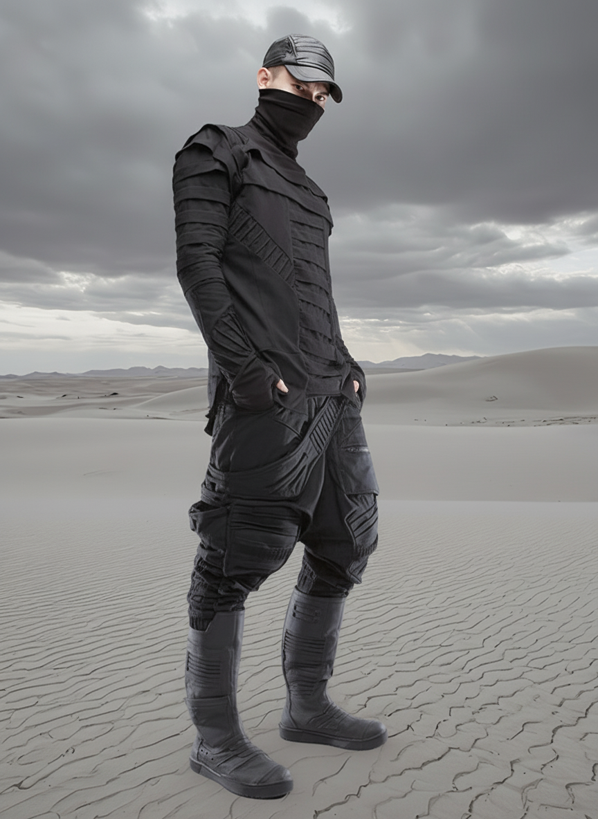 Wasteland Asymmetric Pleated Ninja Top