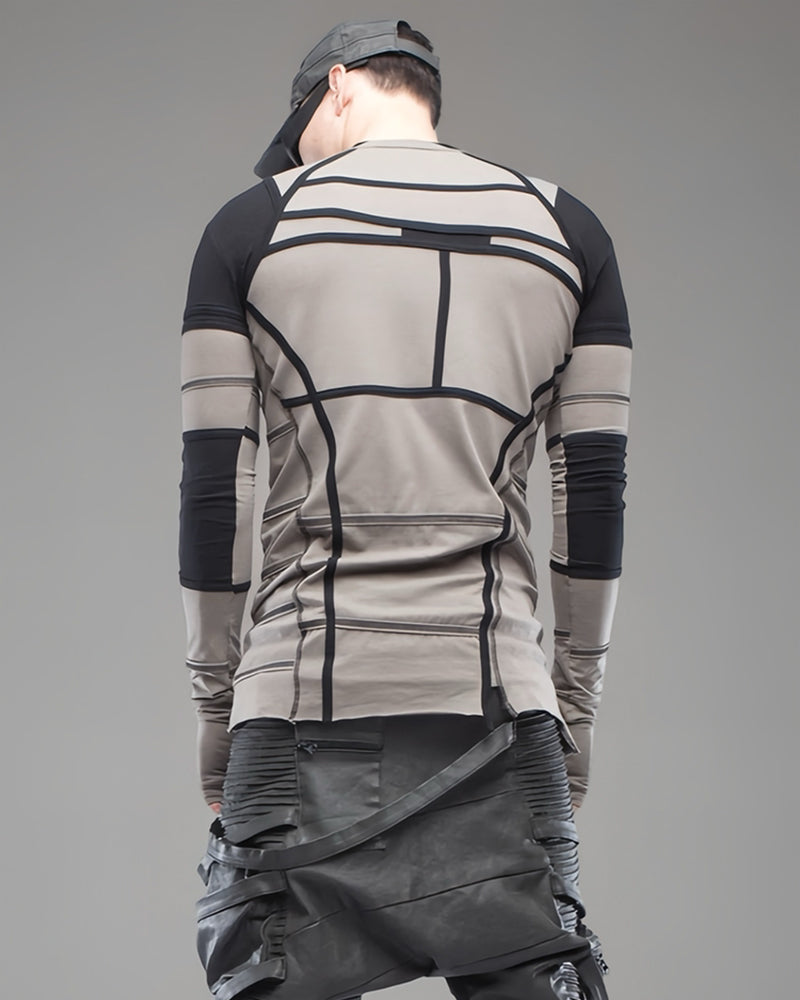 Wasteland Geometric Color Block Slim T‑Shirt