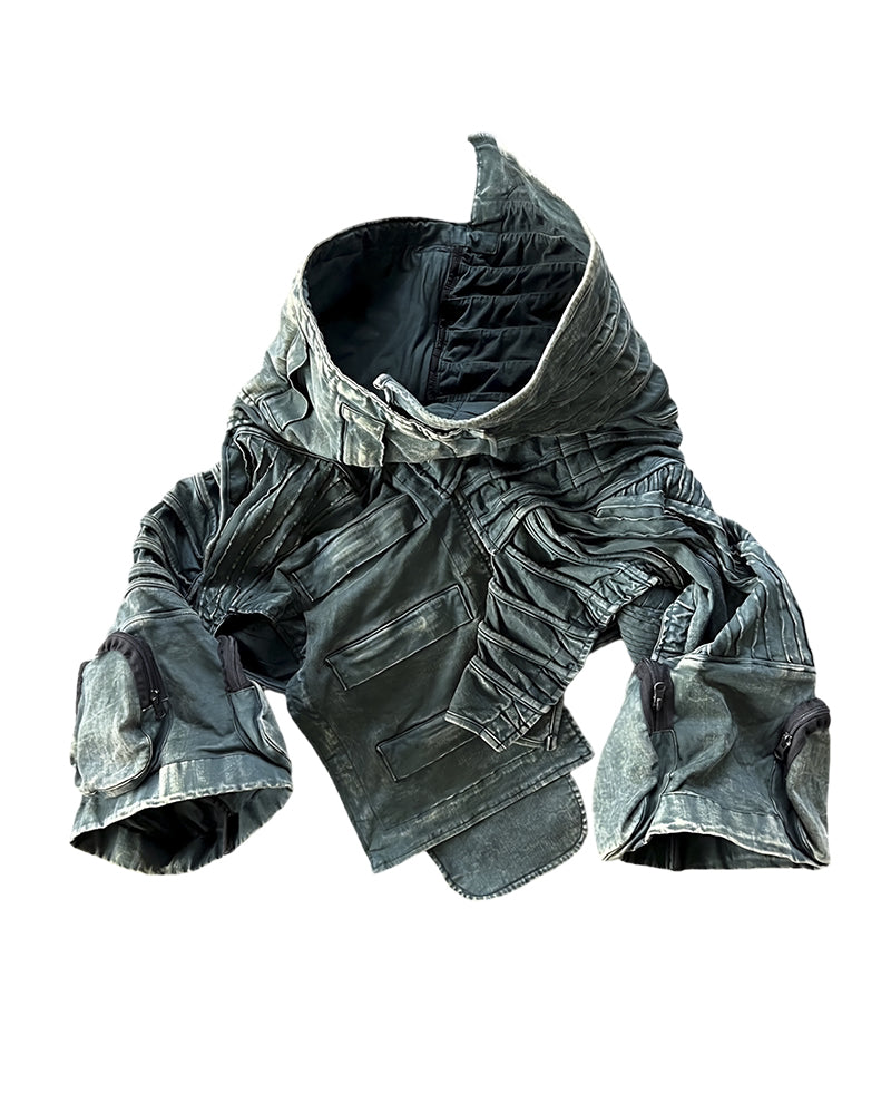Wasteland Asymmetric Pleated Jacket