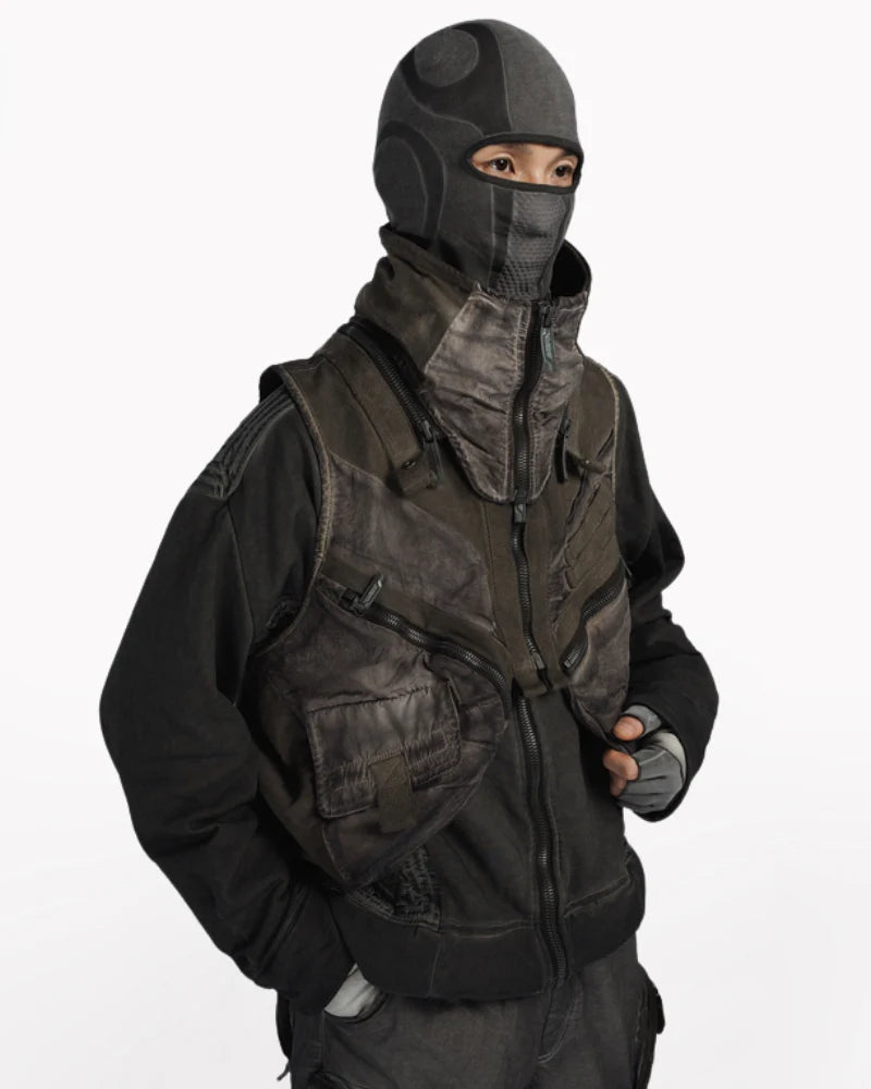 Wasteland Style Asymmetrical 3D Bag Detachable Vest