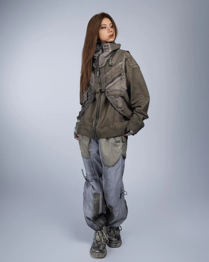 Wasteland Style Asymmetrical 3D Bag Detachable Vest