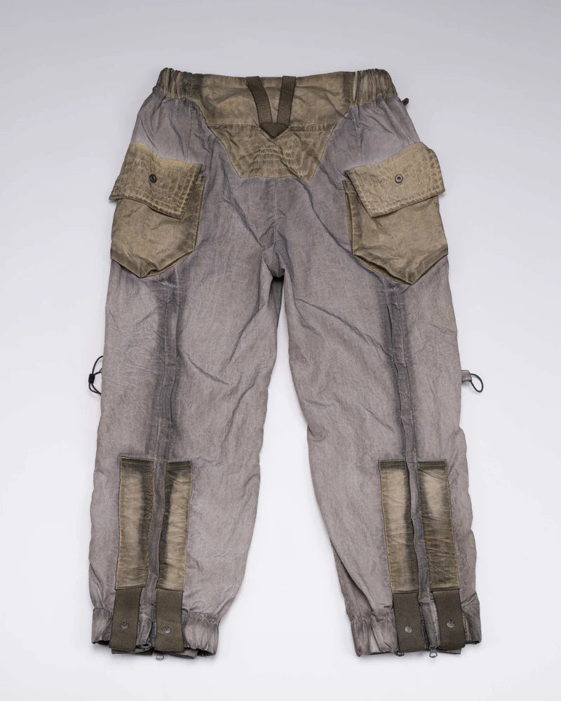 Post-Apocalyptic Dirty Dyed Cargo Zipper Pants