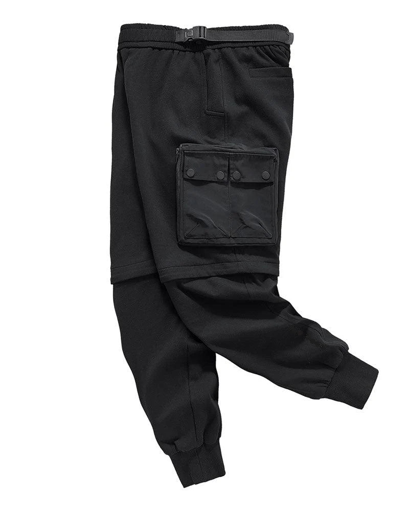 Detachable Functional Black Cargo Pants