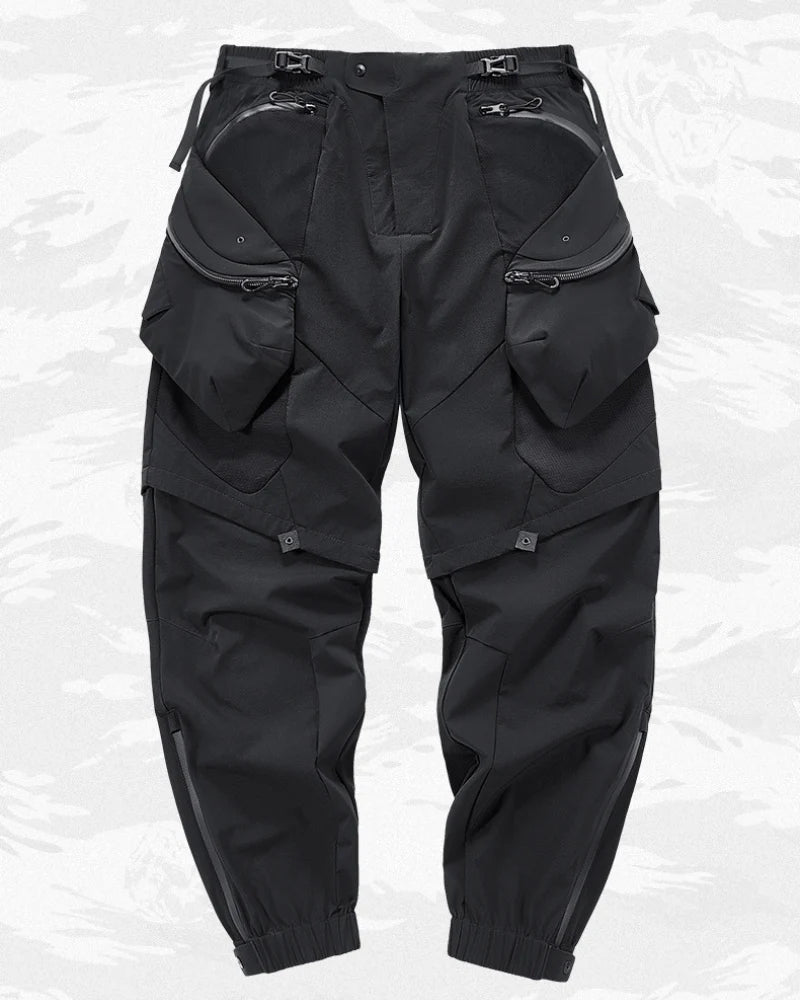 Functional Deconstructed Patchwork Zippered Cargo Pants