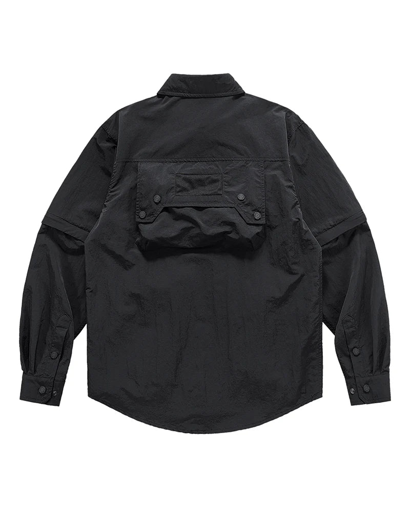 Functional Multi-Pocket Detachable Sleeve Shirt